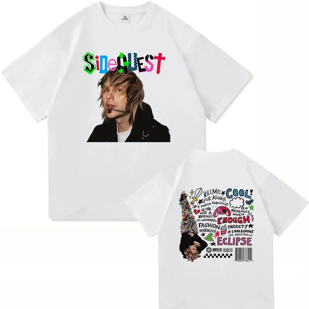 Camiseta con estampado gráfico del nuevo álbum de Michael Clifford, SIDEQUEST, 5 Seconds of Summer, accesorios para hombre y mujer, camisetas extragrandes Harajuku