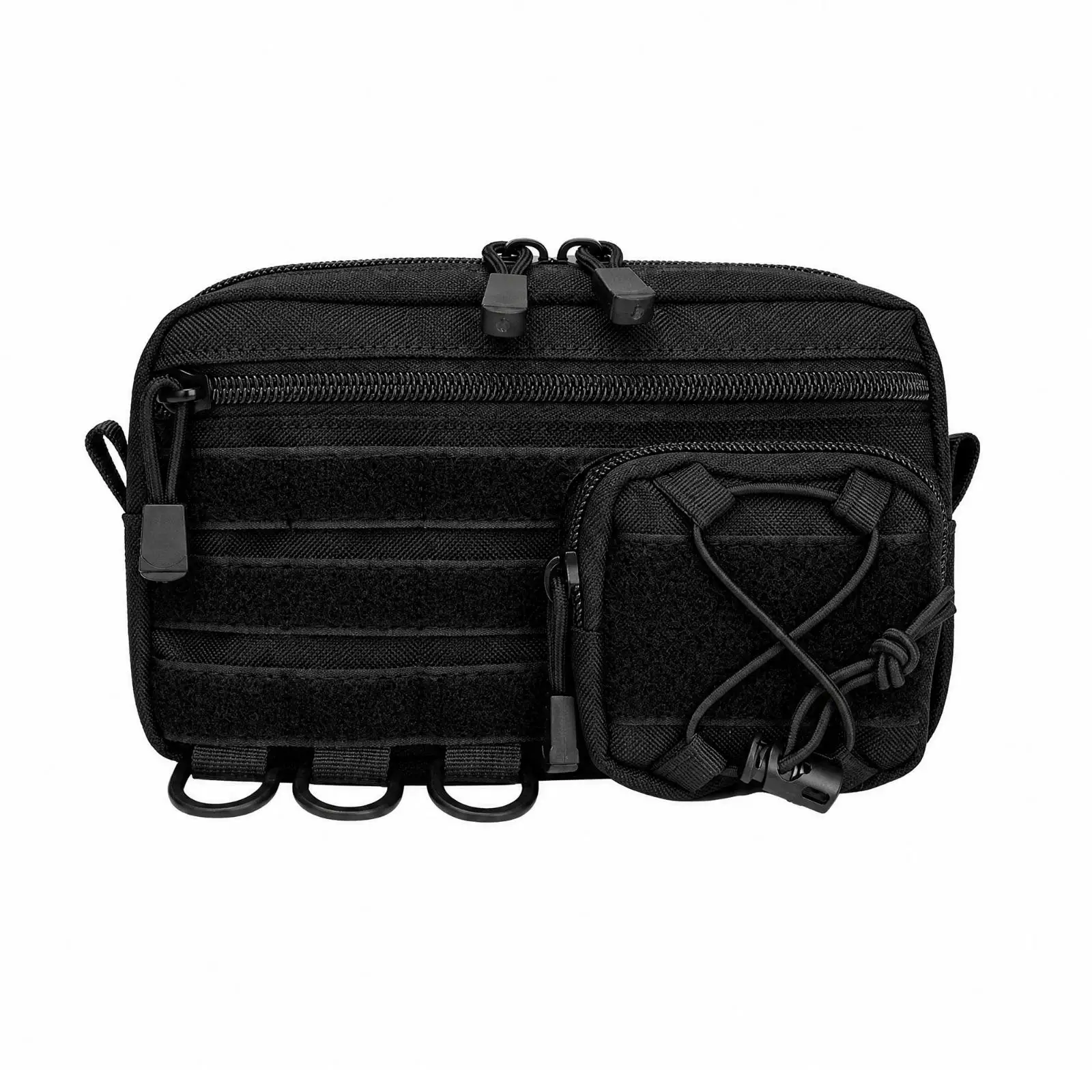 Unisex Nylon Crossbody Waist Bag with Rectangular Shape and Zippered Compartments for Outdoor Activities Emergency Kits