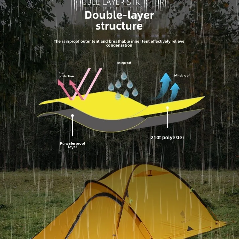 Mountaineering tent, outdoor equipment, polar survival, outdoor hiking, nylon lightweight tent, camping, rainproof