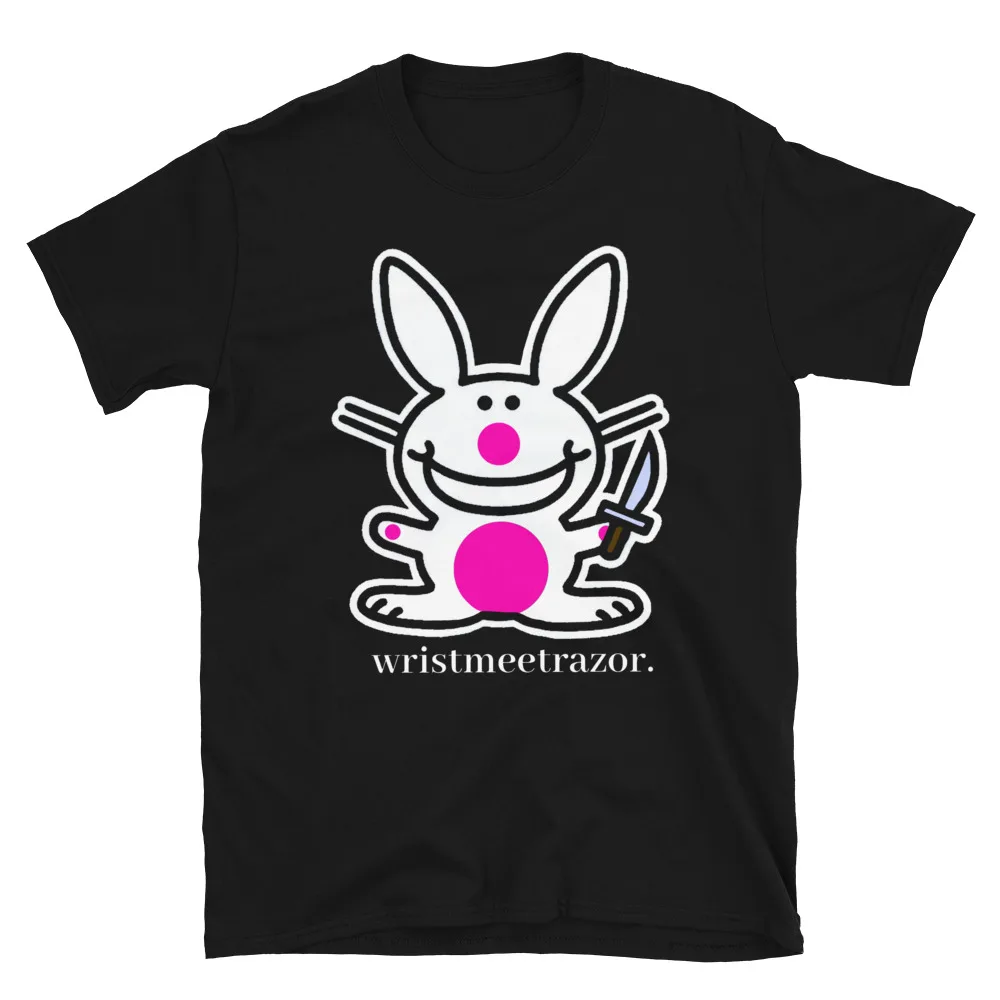 

Wristmeetrazor Bunny with Knife Hardcore Scene Revival Band T-Shirt