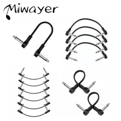 Miwayer 15cm Guitar Effect Pedal Flat Patch Cables, 1/2/4/6pcs Kit, 1/4 Right Angle Connector Low Noise Copper Core
