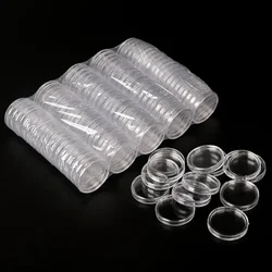 100pcs 25-39mm Transparent Plastic Coin Holder Coin Collecting Box Case For Coins Storage Capsules Protection Boxes Container