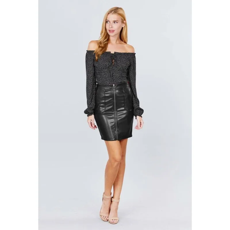 Women's Pure Genuine Lambskin Leather Skirt Pockets Short Party Style Skirt Fashion Trends