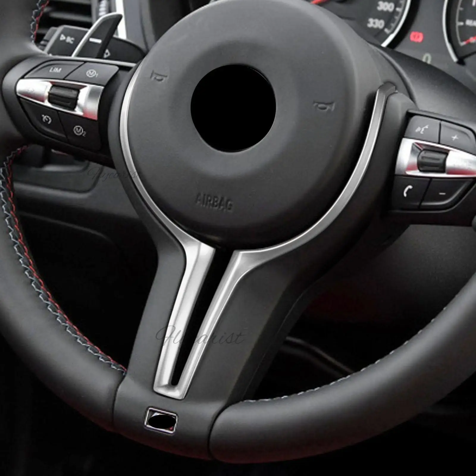 

Black Steering wheel cover Inner Trim For BMW M2 F87 M3 F80 M4 F82 F12 X5M X6M