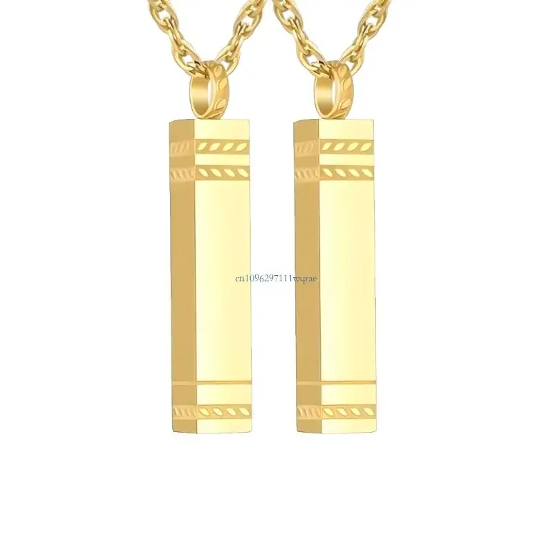 2 Pack Cremation Necklace Stainless Steel Memorial Pendant Necklace Suitable for Pet Human Ashes Storaging