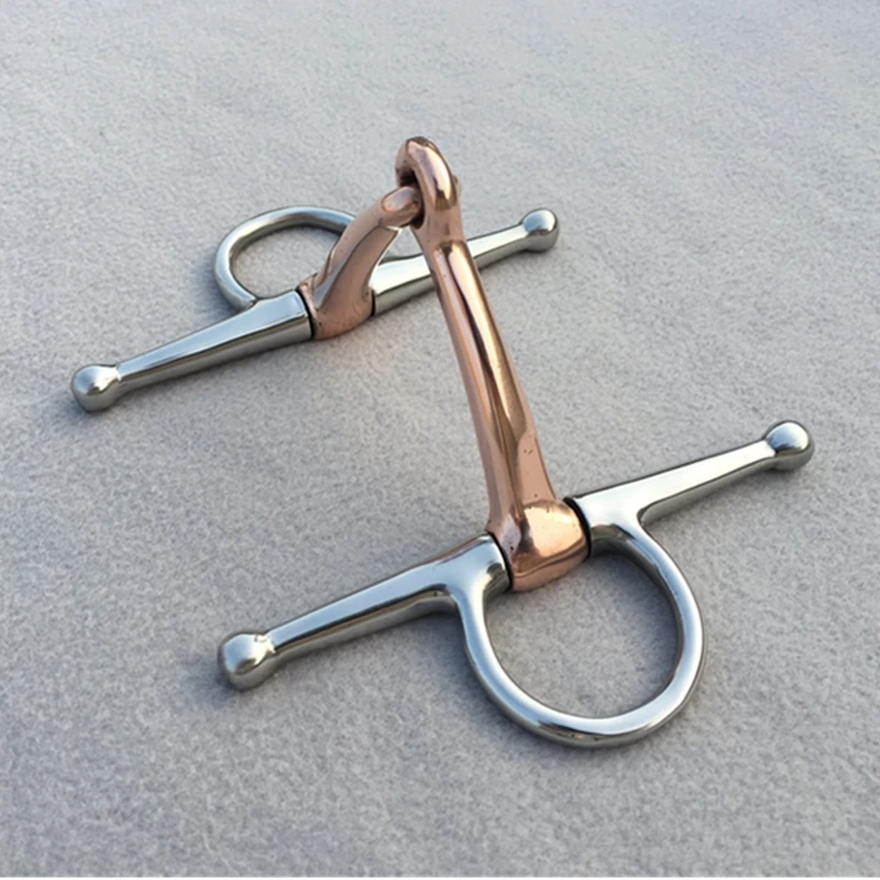 Aço inoxidável Full Cheek Snaffle Bit, Boca De Cobre, Horse Tack, 5 Polegadas