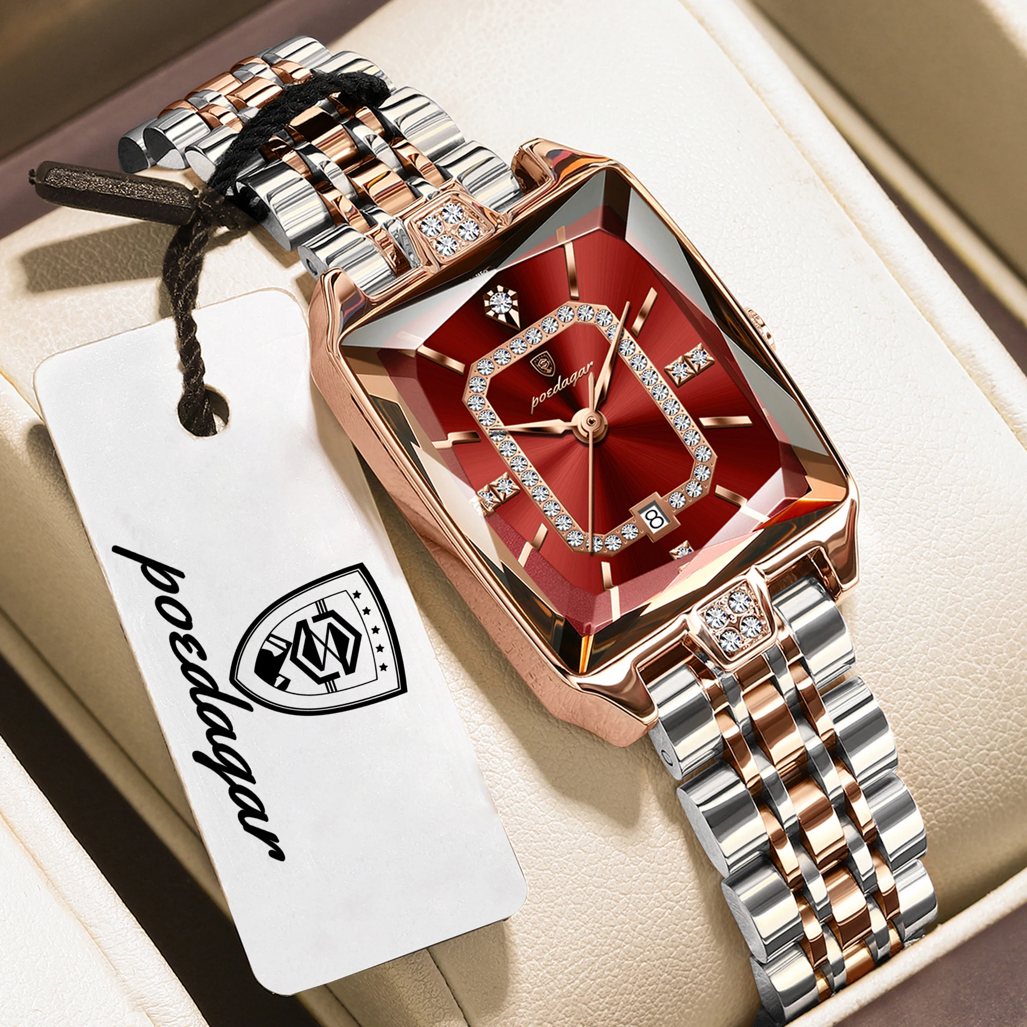 POEDAGAR Fashion Woman Watch Stainless Steel Waterproof Date Elegant Ladies Wristwatch High Quality Quartz Women's Watches Reloj