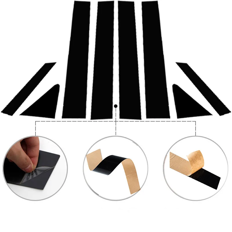 Car Pillar Posts Door Window Trim Cover Stickers Decal for Hyundai Accent/Verna/Solaris/i25 Accent 4-door Sedan 2011 2012-2018