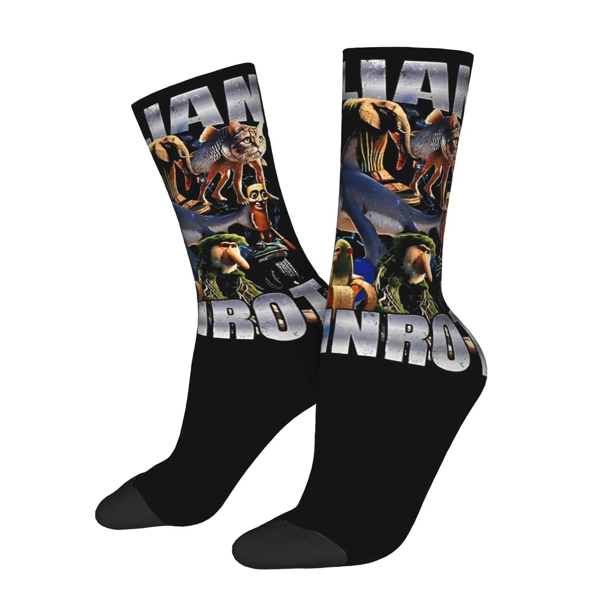 

Italian Brainrot Men Cycling Socks All Season Breathable Athletic Crew Socks for Spring Summer Fall Winter