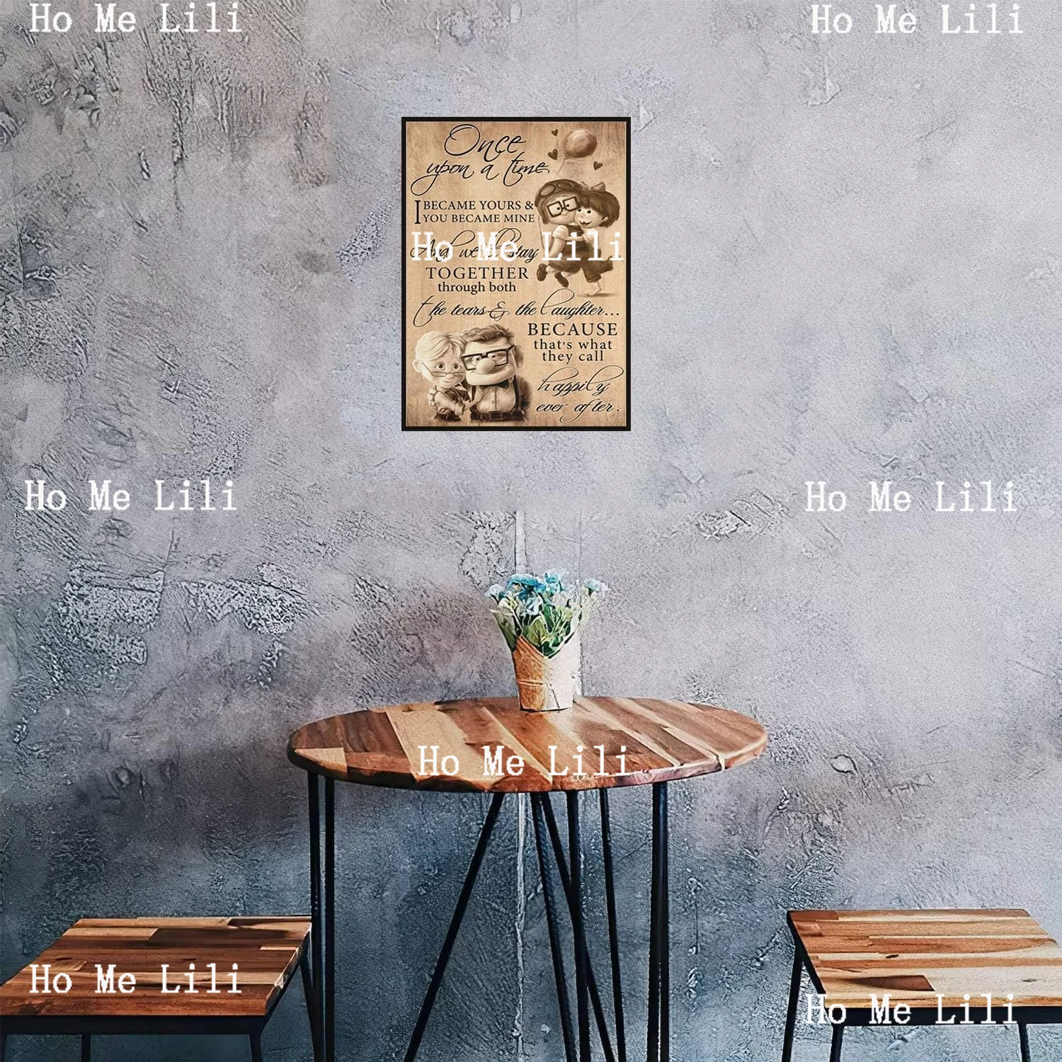 Постер Flyhaw моей жене Карл и Элли однажды я стал вашим, вы стали моим металлическим знаком, искусство, украшение для дома