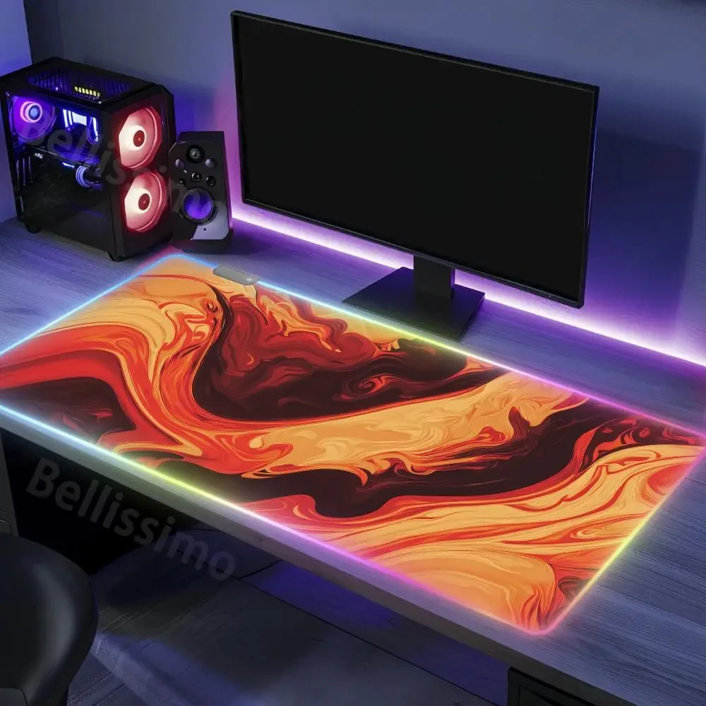 XXL Strata Liquid 600x1200mm RGB Luminous Mouse Pad Computer Laptop Anime Keyboard Mouse Pad Large Gaming Mouse Pads Keyboard