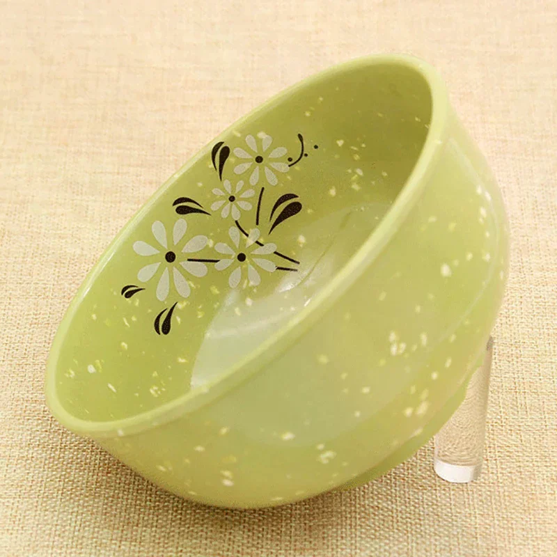 وعاء ميلامين مقاوم للكسر، أوعية سميكة لحساء الأرز على شكل زهرة، أوعية للوجبات الخفيفة، أدوات مائدة طعام بلاستيكية، أوعية صينية خضراء 4.5-8 بوصة