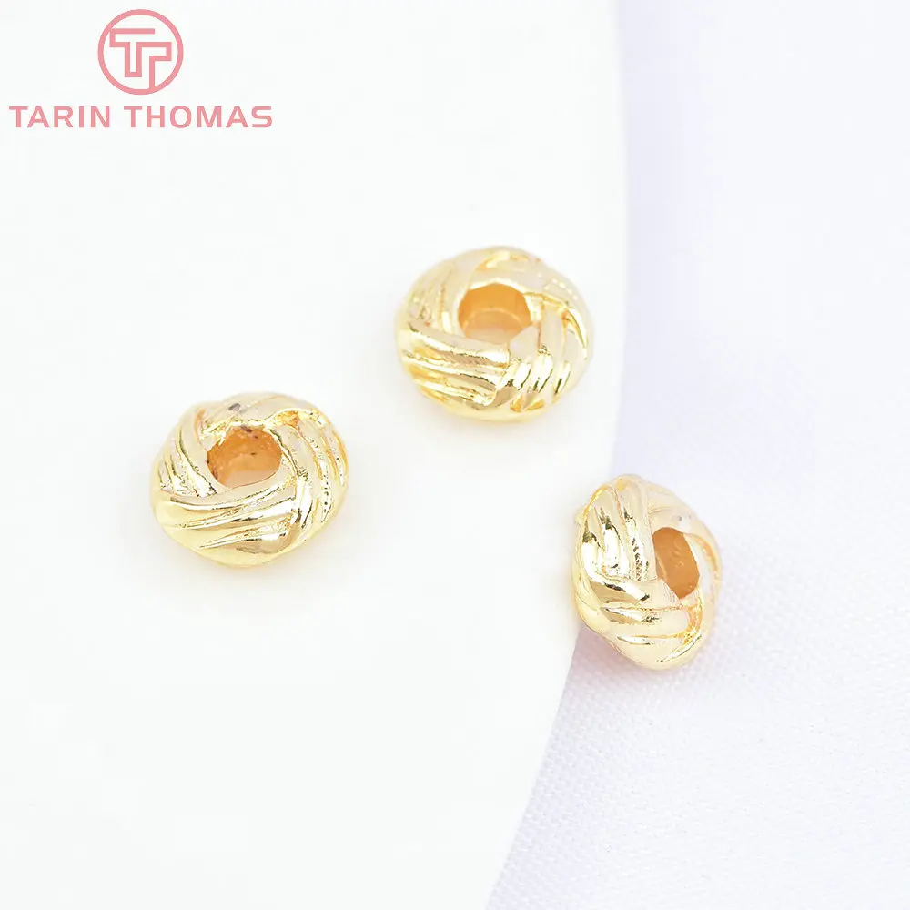 (6906) 20 قطعة 6x2.5 مللي متر 18 كيلو الذهب اللون النحاس الأناناس عقدة الحاجز الخرز جودة عالية Findings بها بنفسك النتائج مجوهرات اكسسوارات بالجملة