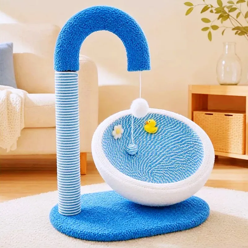 Cat Climbing Frame Cartoon Cats Tower Nest Scratch-resistant Cat Trees House Sofa Protector Cats Scratching Column Pet Furniture