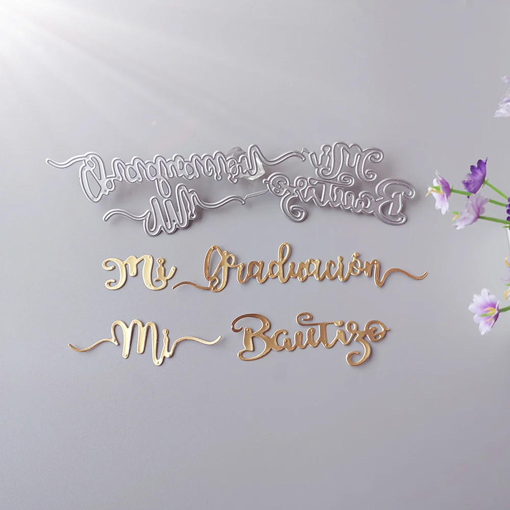 New Spanish My Graduation My Baptism cutting dies scrapbook decoration embossed photo album decoration card making DIY crafts