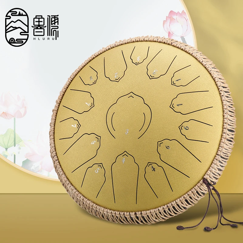 

Hluru 15 Notes Glucophone Steel Tongue Drum 13 Inch 14 Inch 15 Notes Music Drum C/D Tone Ethereal Drum Percussion Instrument