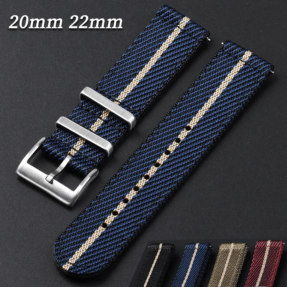 Bracelet de montre militaire en Nylon de Sport 20mm 22mm pour Seiko Bracelet en toile universel à dégagement rapide pour Bracelet de montre intelligente Omega pour hommes