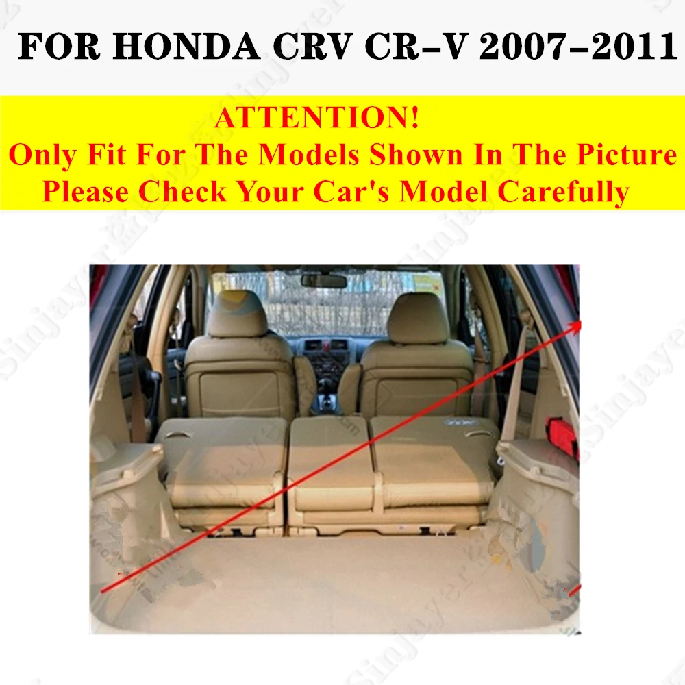 Car Trunk Mat For HONDA CR-V CRV 2011 2010 2009 2008 2007 Rear Cargo Cover Carpet Liner Tail Interior Vehicles Boot Luggage Pad