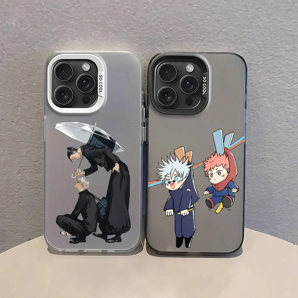 Anime S-Satoru Gojo-S Handyhülle für iPhone 17 16 15 14 13 12 11 Pro Max Plus Farbige Stoßfeste Rückseite Silberne Abdeckung