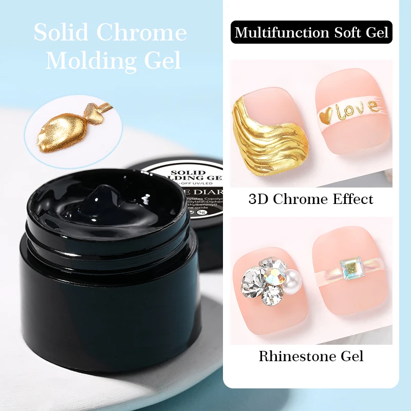 NICOLE DIARY No-Wipe Solid Molding Nail Gel Polish Acrylic Extension Lamp Gel Rhinestone Glue Mirror Nail Powder Nail Manicure