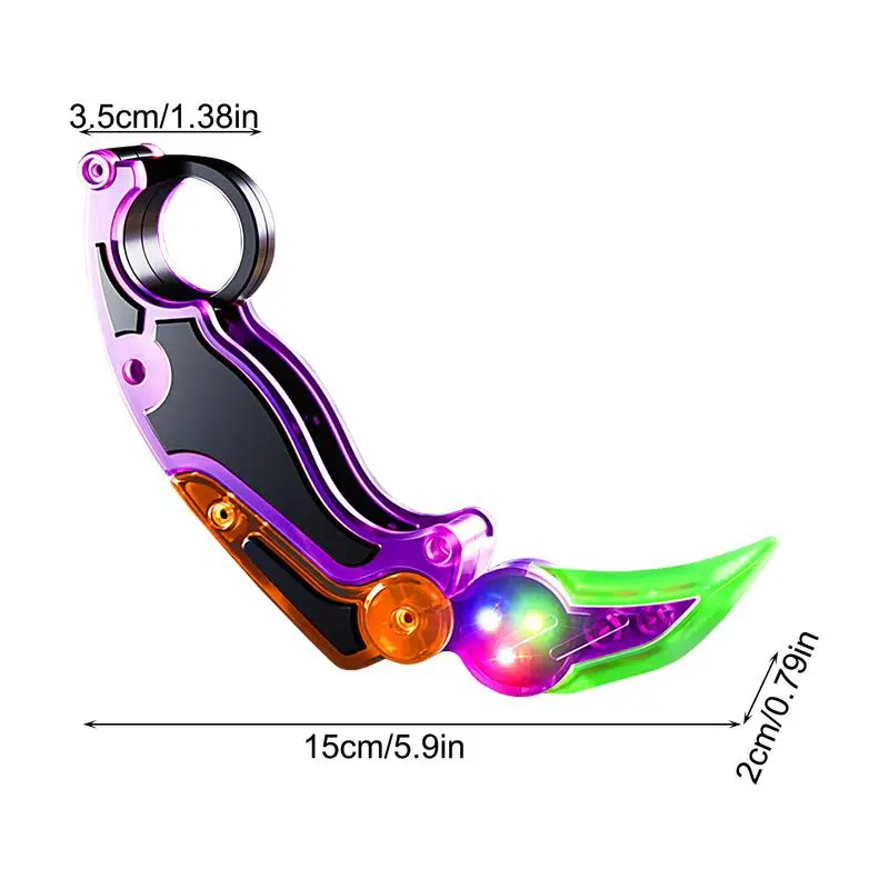 Light-up 3D Carrot Gravitys Knife Fidget Toys Children Decompress Push Card Small Toy 3D Printing Plastic Butterfly Claw Knife