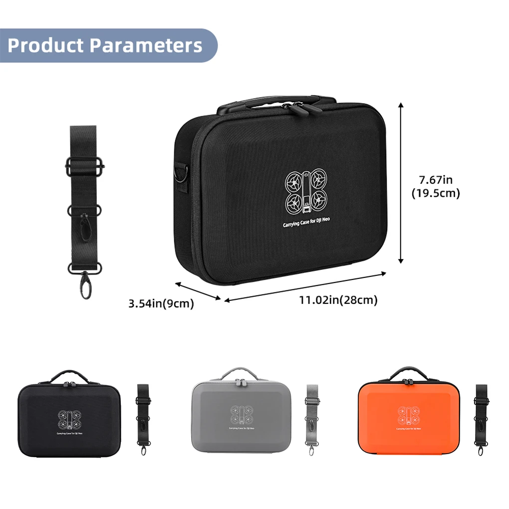 Storage Bag Protective Carrying Case PU Leather Drop-resistant Hard Shell Handbag for DJI NEO Drones Controller Accessories