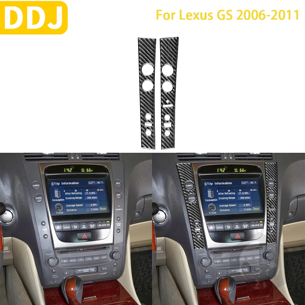 For Lexus GS 2006 2007 2008 2009 2010 2011 Accessories Car Carbon Fiber Interior Center Side Panel Stickers Decorative