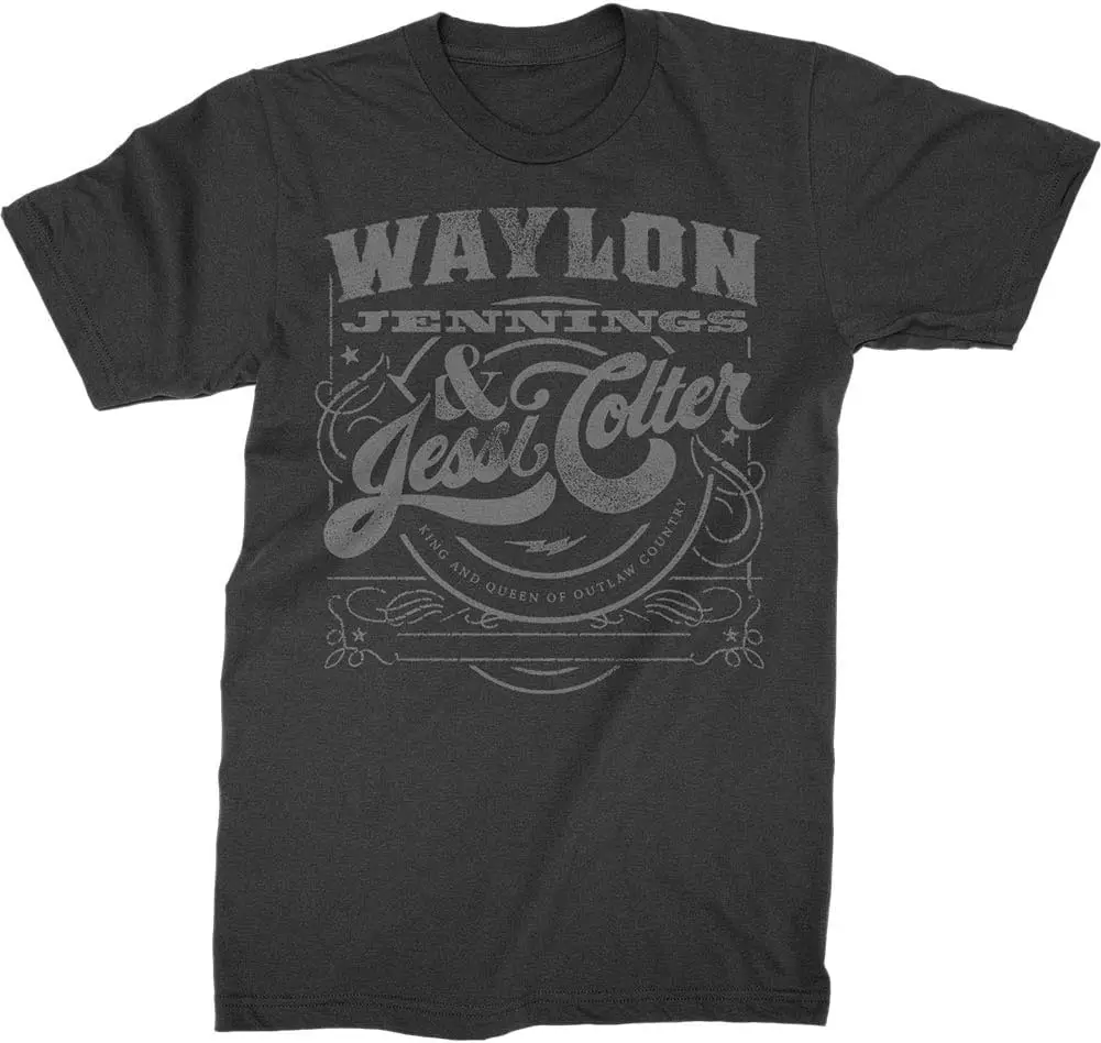 Waylon Jennings & Jessi Men's King & Queen T-Shirt Black