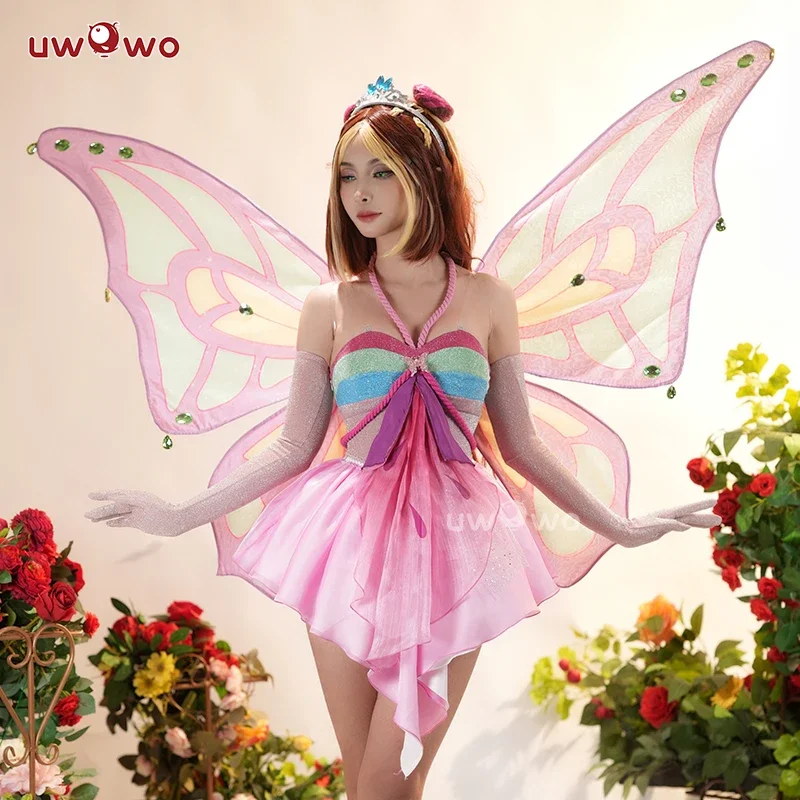 Bloomm Enchantixx Flora Cosplay Costume Big Fairy Wings Cosplay Outfit Butterfly Fairy Girl Wing