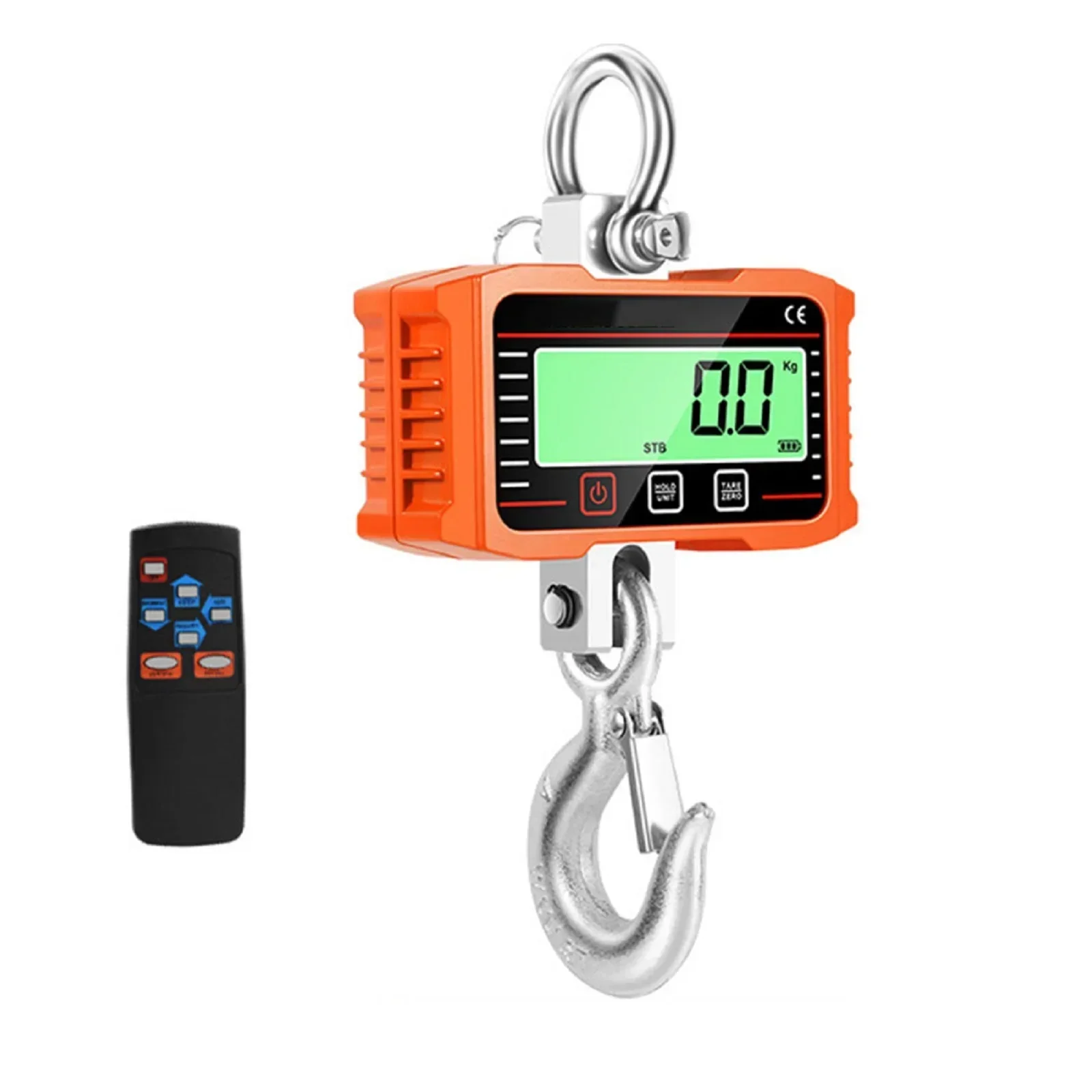 

1set Electronic Crane Scale 1500kg Industrial LCD Display Portable Crane Hook Scale Measurement Analysis Instruments