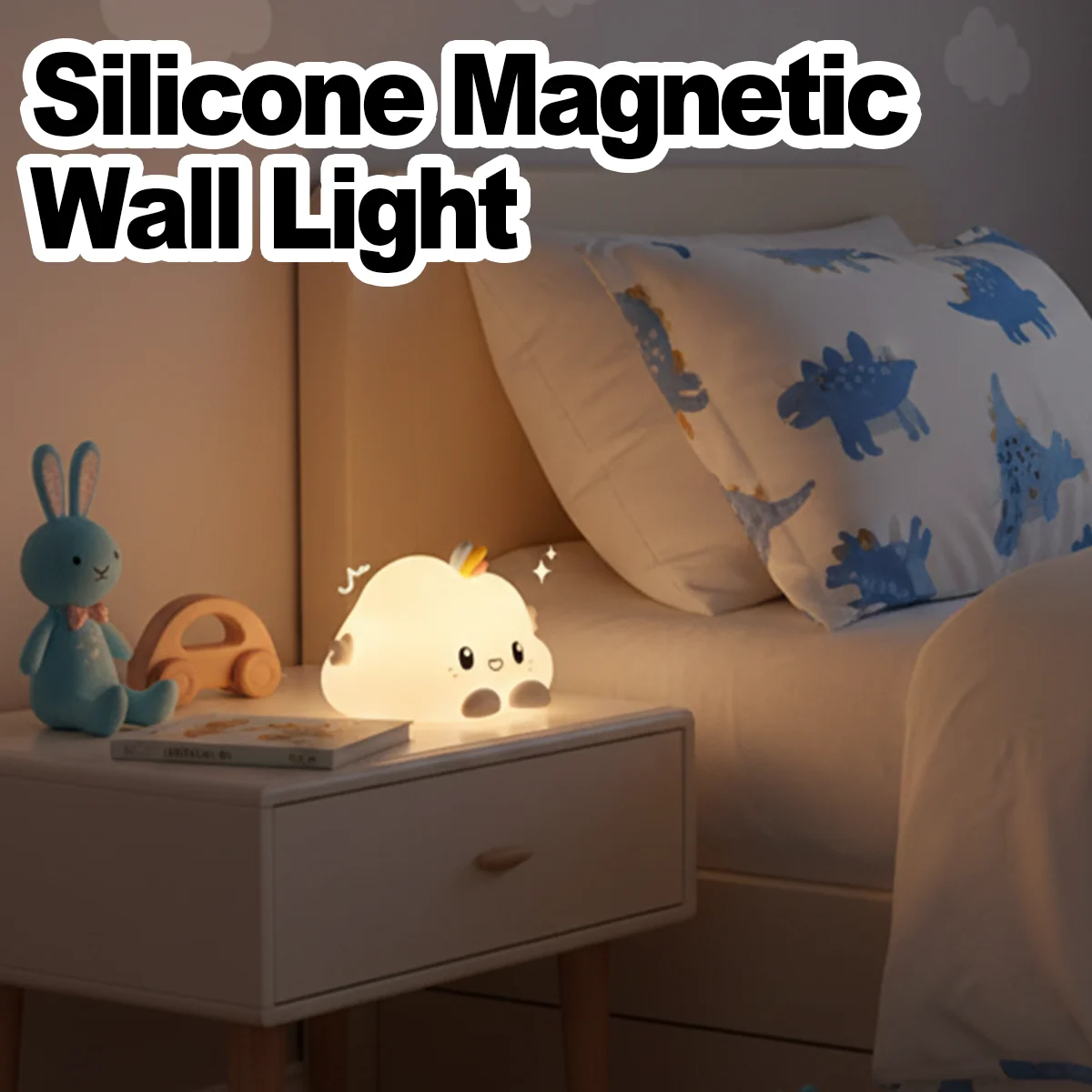 

Rechargeable Silicone Led Night Light Wall Lamp Cloud Dimmable Kids Decor Usb Star Shaped Dimming For Nursery Portable Baby Cute