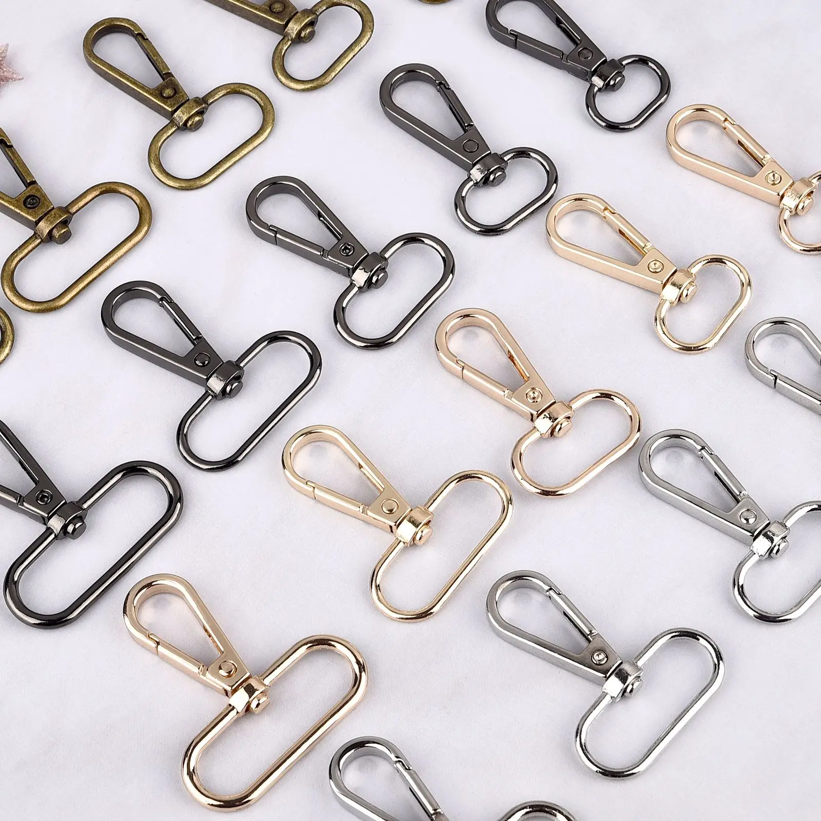 5pcs 1.6/2/2.5/3.2/3.5cm Metal Bags Strap Buckles Lobster Clasp Collar Carabiner Snap Hook DIY KeyChain Bag Part Accessories