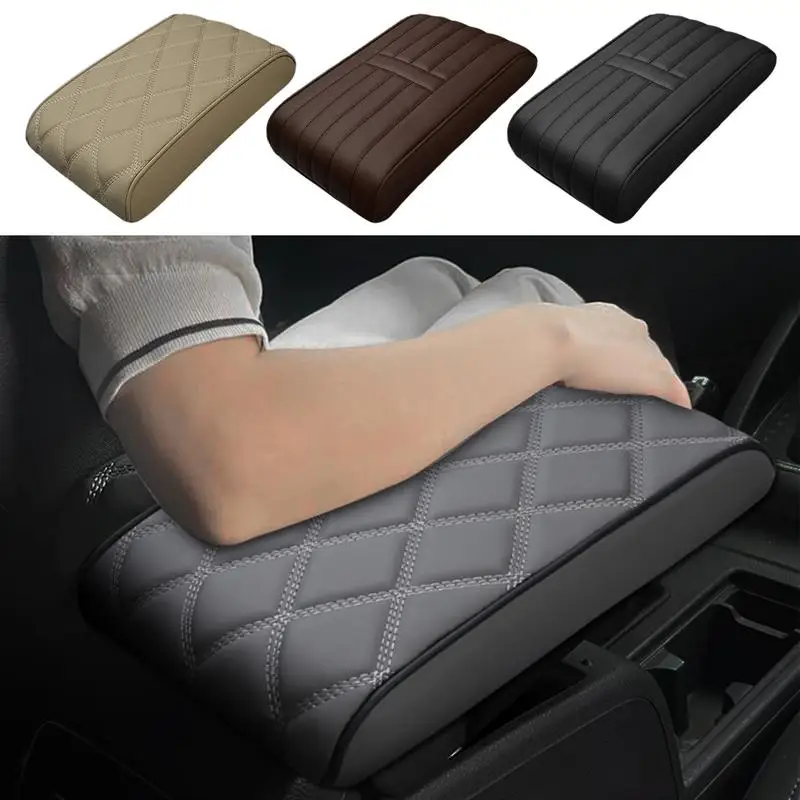 Car Armrest Pad Non Slip Soft Fiber Leather Auto Decoration Styling Arm Rest auto Center Console Arm Rest Support Cushion