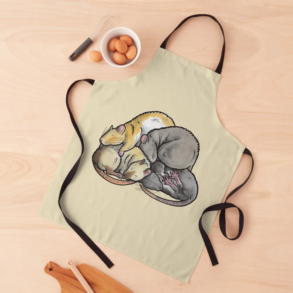 

Sleeping Pile of Pet Rats Apron manicurist Cooking Clothes Womens Dresses For Man Haircut Apron