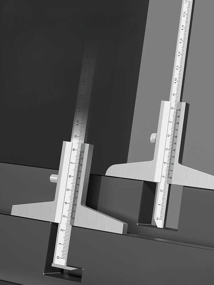 Stainless Steel Digital Depth Gauge High Precision Vernier Depth Caliper Industrial Height Measuring Tool