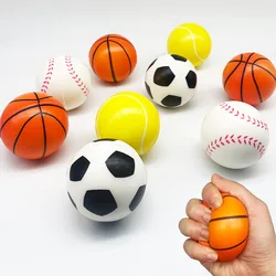 6Pcs/lot 6.3cm Smile Face Foam Ball Squeeze Stress Ball Outdoor Sports Relief Toy Hand Wrist Exercise PU Toy Balls For Children