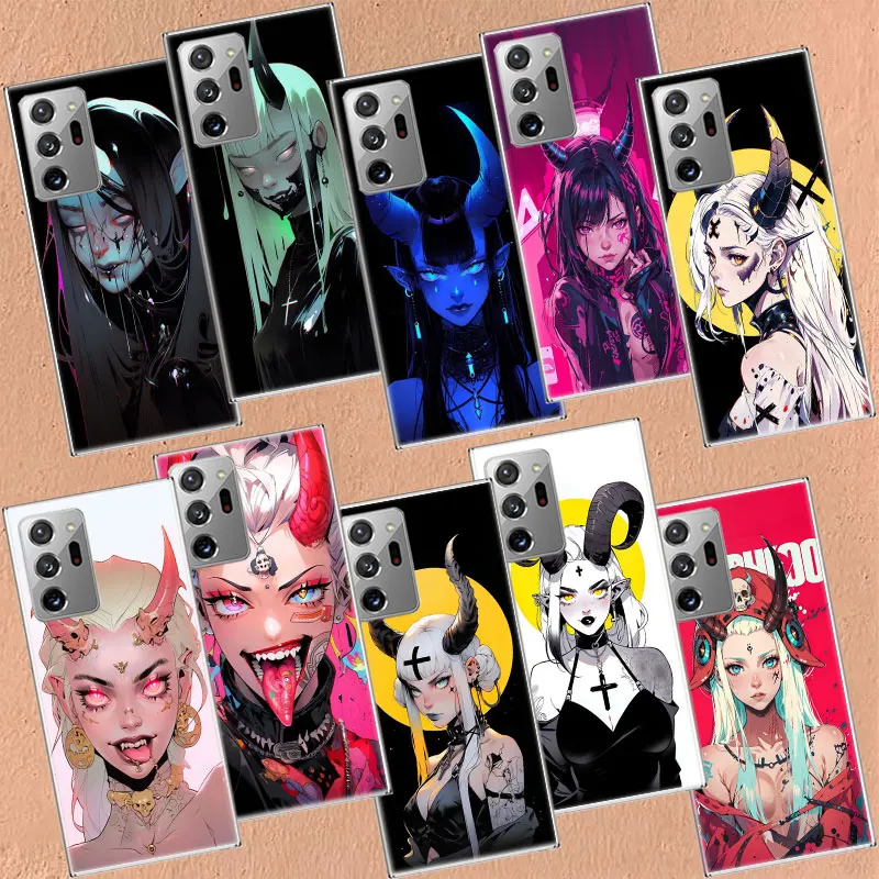 Neural Network Devil Girl Art Phone Case For Samsung A55 A35 A25 A15 A05S A04 A04S A14 A24 A34 A54 M11 M12 M21 M30S M31 M31 M5