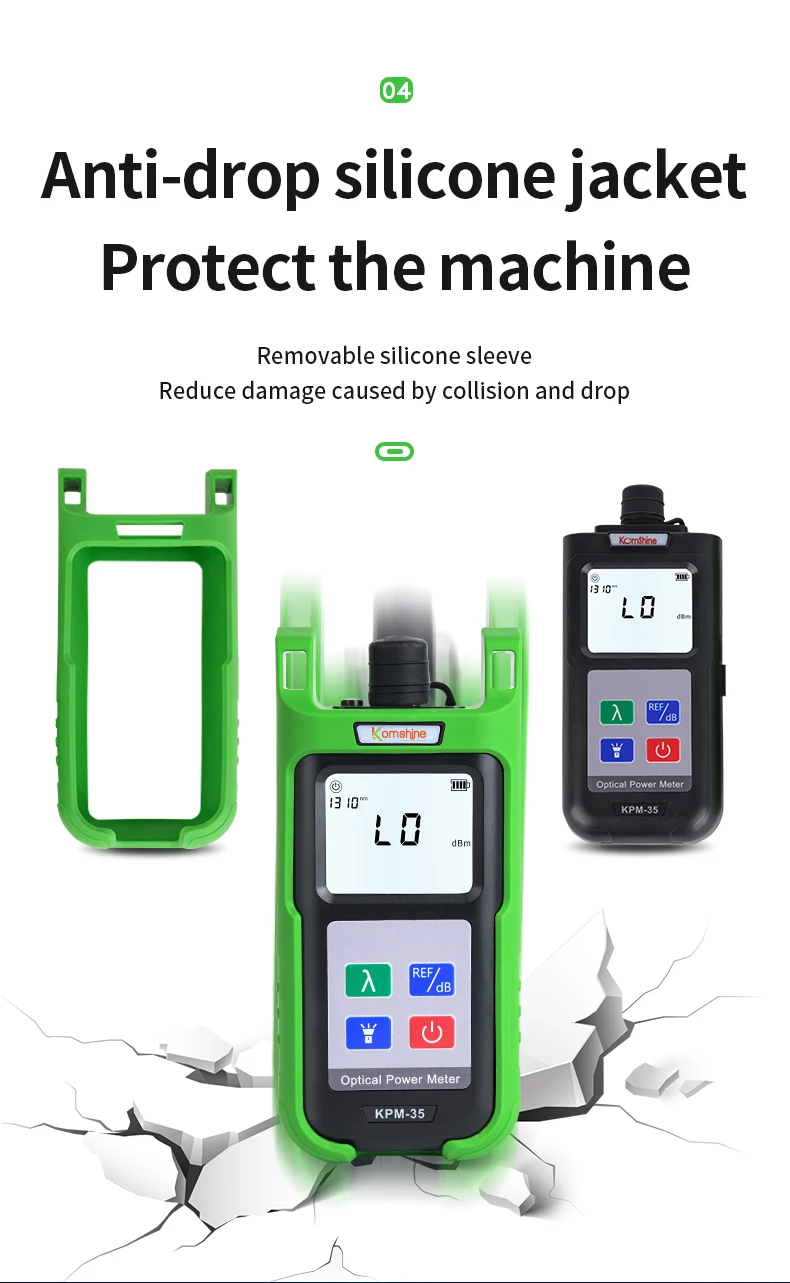 Imagem -06 - Komshine-fiber Optic Power Meter Cabo Tester Singlemode Fonte de Luz Óptica Kpm35 Ftth Kls-35 1310 1550nm