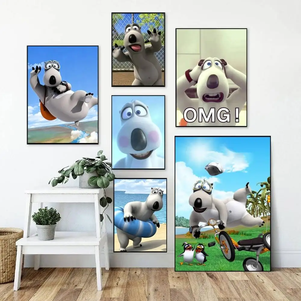 C-Cartoon B-Bernard Bear   Poster Perfect Space Sticker Self Adhesive for Office Home Theater Wall Art Decor Fancy Gift