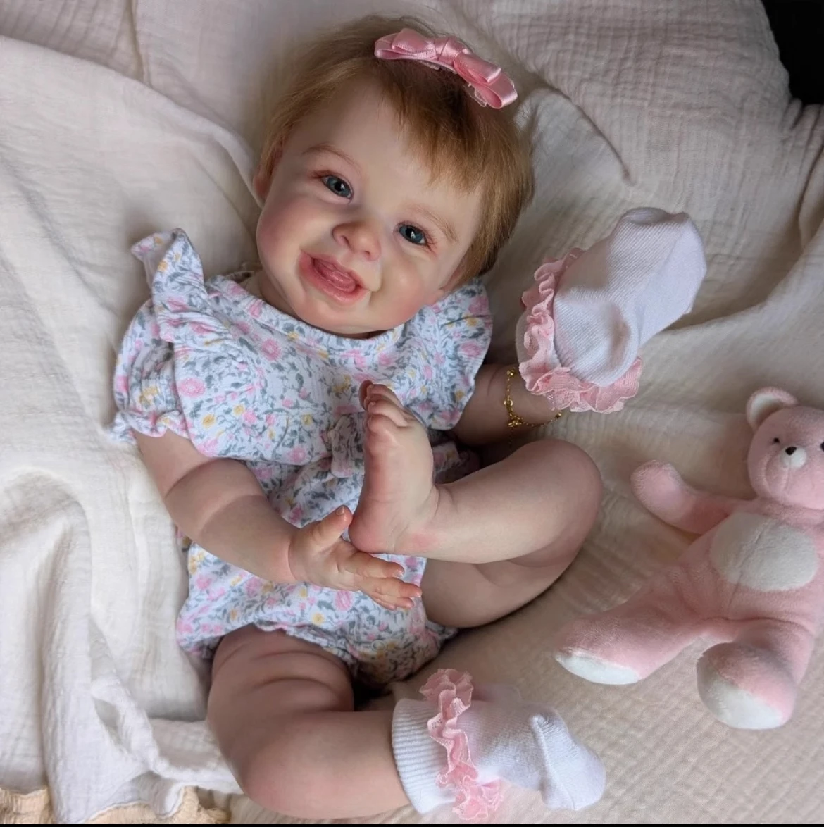 

19 inch Bébé Lifelike Reborn Baby Doll – Handmade Realistic Newborn with 3D Skin, Rooted Hair & Visible Veins Best Gift for Kids