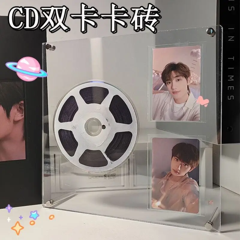 CD Picture Acrylic Display Stand Photo Frame Transparent Idol Picture Frame Ins CD Small Cards Display Holder Room Desktop Decor