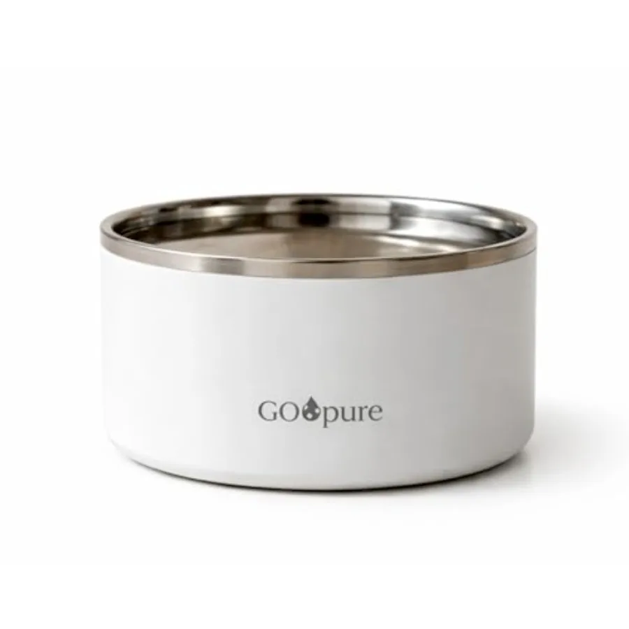 

Filtered Pet Water Bowl 64 oz Stainless Steel Dog and Cat Water Bowl with Ceramic Filter Included, Self-Purifying, Eco-Friendly