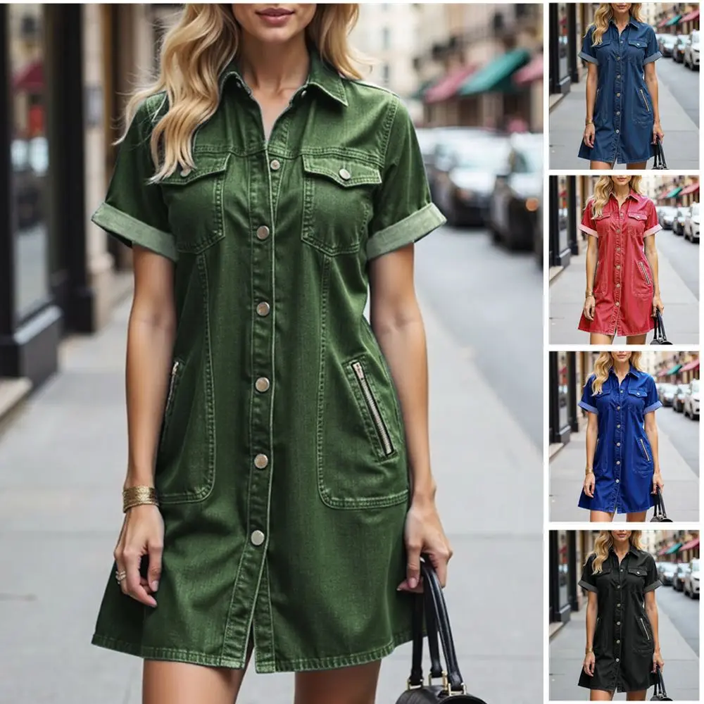 

Fashion Denim Sheath Dress Summer Clothing Women Short Sleeve Bodycon Midi Dresses Streetwear Cowboy Vintage Jean Dress Vestidos