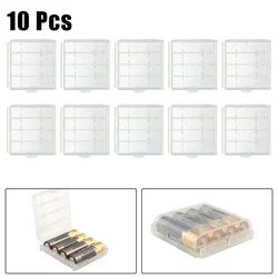 10PC 4Slots AA AAA Battery Storage Box Hard Plastic Case Cover Holder Protecting Case With Clips For AA AAA Battery Storage Box