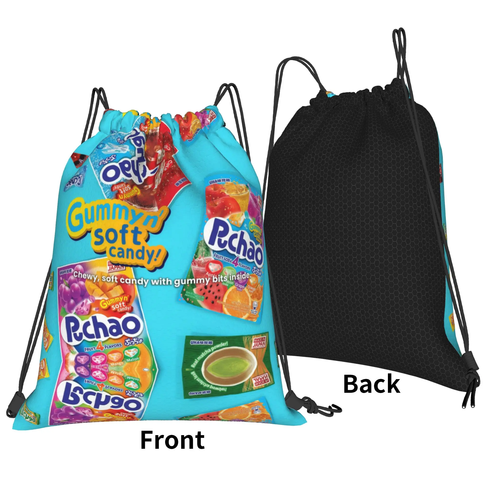 Pucchoo Gummy n' Soft Candy Blue Portable Travel Riding Gym Drawstring Storage Sporty Backpacks