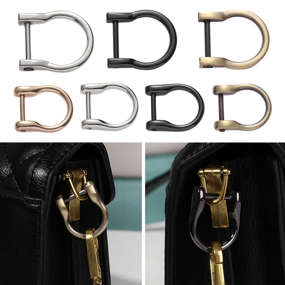 1.4cm/1.9cm Bag Strap Parts Open Screw Leather Craft Shackle Clasp Metal Buckle D Ring Webbing Buckles