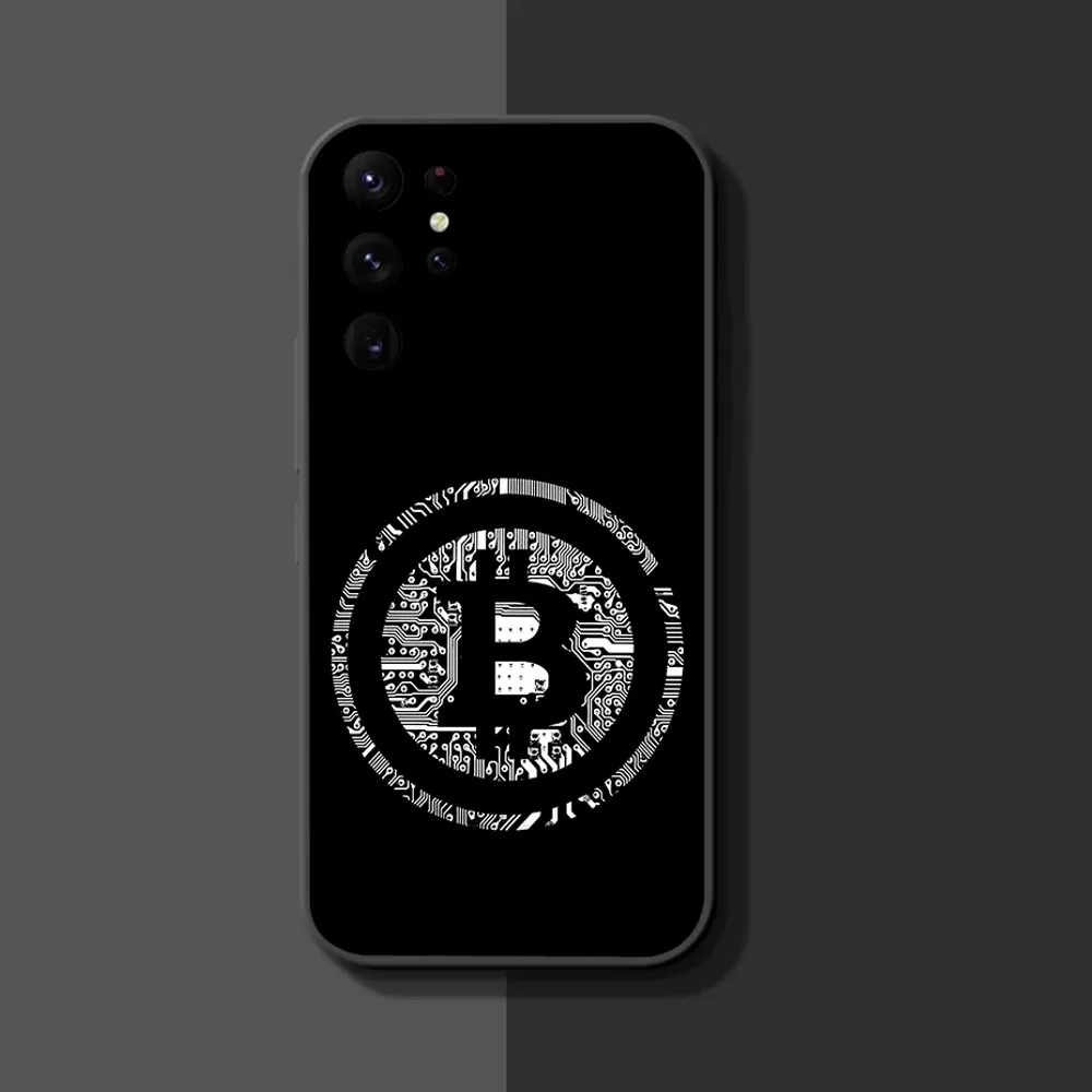 Neon Splatter Bitcoin Modern  Phone Case For Samsung Galaxy A52 A12 A51 S21 Edge S22ULTRA S23 S20LITE Plus ultra Black Cover