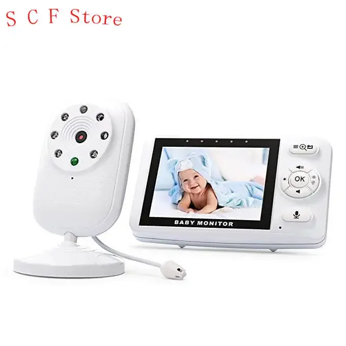 3.5 Inch Video Baby Monitor Two-Way Audio Long Range, Infrared Night Vision, Lullabies And High