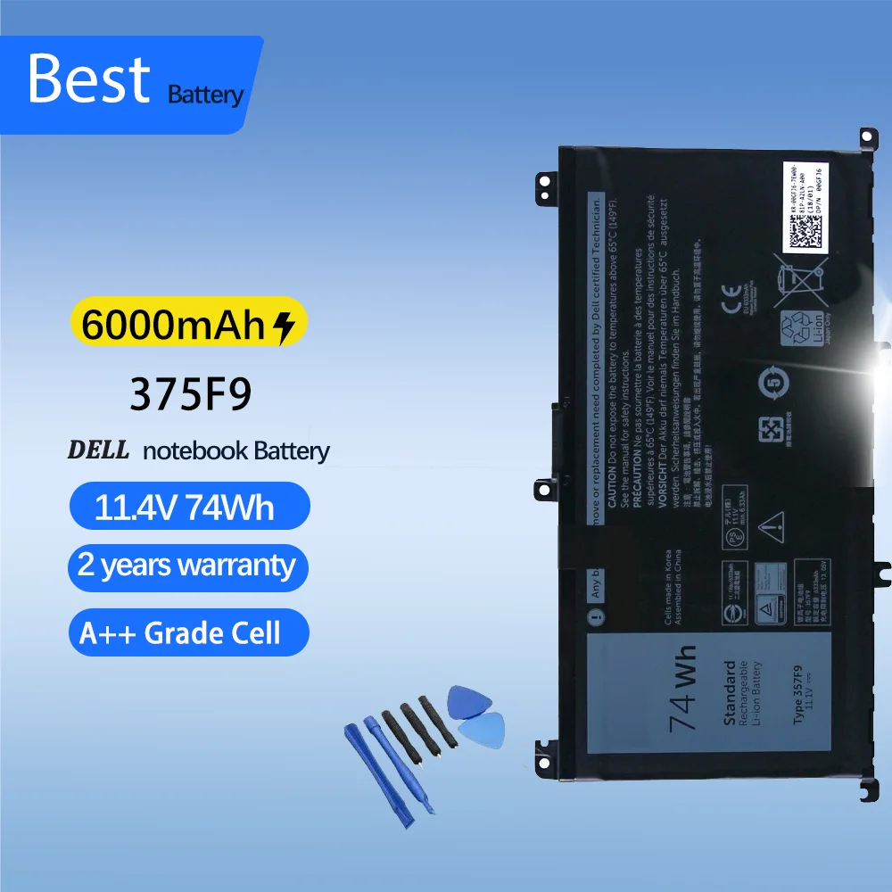 

357F9 74Wh 11.1V Laptop Battery For DELL Inspiron 15 7559 7000 7557 7567 7566 5576 P57 5577 P65F 71JF4 INS15PD-1548B 1748B Lapt
