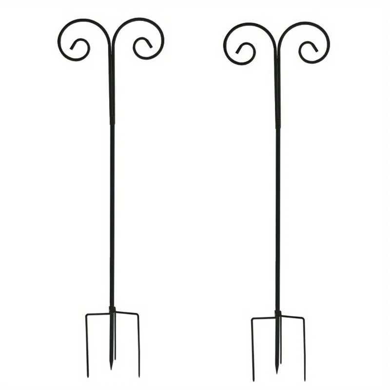 

2Pack Height Adjustable Shepherd Crook Hook Stand Hanging Plant Flowers Baskets